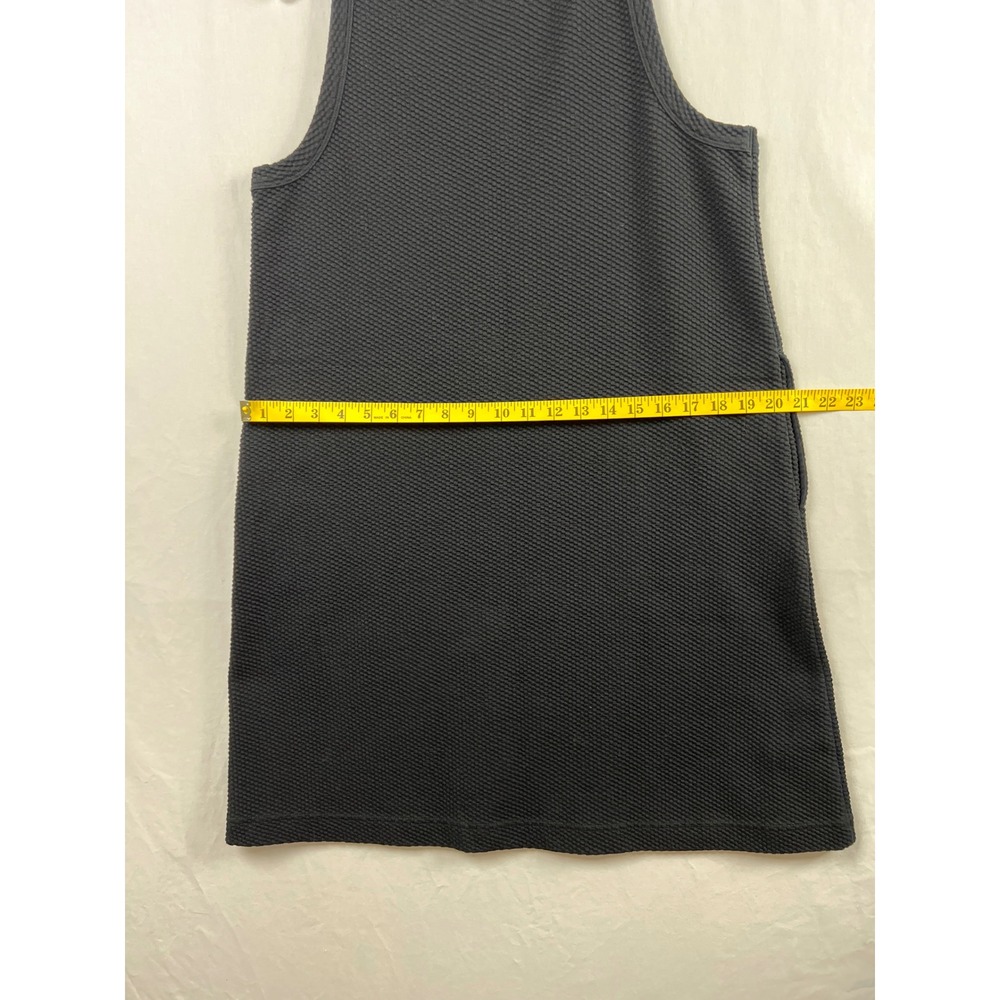 Lou & Grey Shift Dress Womens Large Black Textured Sleeveless Pocket Honeycomb - Picture 6 of 7